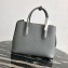 Prada Grained Leather Double Medium Tote Bag 1BG775/1BG008 Gray