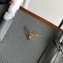 Prada Grained Leather Double Medium Tote Bag 1BG775/1BG008 Gray