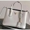 Prada Grained Leather Double Medium Tote Bag 1BG775/1BG008 White