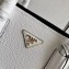 Prada Grained Leather Double Medium Tote Bag 1BG775/1BG008 White