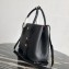Prada Grained Leather Double Medium Tote Bag 1BG775/1BG008 Black/Red