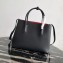 Prada Grained Leather Double Medium Tote Bag 1BG775/1BG008 Black/Red