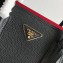 Prada Grained Leather Double Medium Tote Bag 1BG775/1BG008 Black/Red