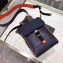 Prada Saffiano Leather Shoulder Bag 2VD019 Navy Blue/Orange 2019