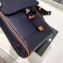 Prada Saffiano Leather Shoulder Bag 2VD019 Navy Blue/Orange 2019