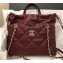 Chanel Lambskin Small Shopping Tote Bag AS0985 Burgundy 2019