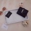 Saint Laurent Monogram Compact Tri Fold Wallet in Grained Embossed Leather 403943 Black/Silver
