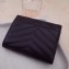 Saint Laurent Monogram Compact Tri Fold Wallet in Grained Embossed Leather 403943 Black/Silver
