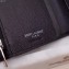 Saint Laurent Monogram Compact Tri Fold Wallet in Grained Embossed Leather 403943 Black/Silver