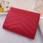 Saint Laurent Monogram Compact Tri Fold Wallet in Grained Embossed Leather 403943 Red/Silver