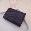 Saint Laurent Monogram Card Case in Grained Embossed Leather 530841 Black/Silver