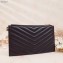 Saint Laurent Monogram Bill Pouch Bag in Grained Embossed Leather 504922 Black/Gold