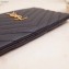 Saint Laurent Monogram Bill Pouch Bag in Grained Embossed Leather 504922 Black/Gold