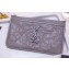 Saint Laurent Niki Bill Pouch Bag in Crinkled Vintage Leather 583577 Light Gray