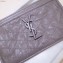 Saint Laurent Niki Bill Pouch Bag in Crinkled Vintage Leather 583577 Light Gray