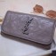 Saint Laurent Niki Large Wallet in Crinkled Vintage Leather 583552 Gray
