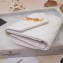 Saint Laurent Monogram Compact Tri Fold Wallet in Grained Embossed Leather 403943 White/Gold