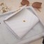 Saint Laurent Monogram Compact Tri Fold Wallet in Grained Embossed Leather 403943 White/Gold