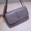Saint Laurent Niki Body Bag in Crinkled Vintage Leather 577124 Light Gray