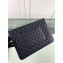 Chanel Classic Pouch Clutch Large Bag A82552 Caviar Leather Navy Blue/Silver