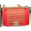Chanel Lambskin Cotton Boy Flap Small Bag Red 2019