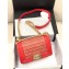 Chanel Lambskin Cotton Boy Flap Small Bag Red 2019