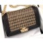 Chanel Lambskin Cotton Boy Flap Medium Bag Black 2019