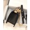 Chanel Lambskin Cotton Boy Flap Medium Bag Black 2019