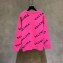 Balenciaga Jacquard All Over Logo Crewneck Sweater Fuchsia 2019