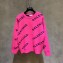 Balenciaga Jacquard All Over Logo Crewneck Sweater Fuchsia 2019