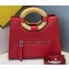 Fendi Leather Small Runaway Shopper Bag FF Logo Red