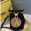 Fendi Stamp Mon Tresor Mini Bucket Bag Black/Beige