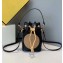 Fendi Stamp Mon Tresor Mini Bucket Bag Black/Beige