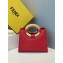 Fendi Leather Small Runaway Shopper Bag FF Logo Red