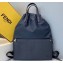 Fendi Bag Bugs Nylon and Leather Drawstring Backpack Bag Blue 2019