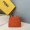 Fendi Suede Peekaboo Iconic XS Mini Bag Orange