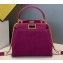 Fendi Suede Peekaboo Iconic XS Mini Bag Fuchsia