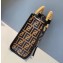 Fendi Leather Small Runaway Shopper Bag FF Logo Brown
