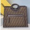 Fendi Large Runaway Shopper Bag FF Logo Roma Amor Fabric