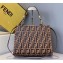 Fendi Small Runaway Shopper Bag FF Logo Braided Brown