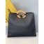 Fendi Leather Large Runaway Shopper Bag FF Logo Black
