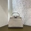 Fendi Leather Peekaboo Iconic Mini Bag Off White