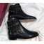Valentino Leather Rockstud Ankle Boots Black