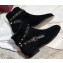 Valentino Leather Rockstud Ankle Boots Suede Black