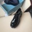 Prada Heel 6cm Patent Leather Derby Lace-ups Shoes Black 2019