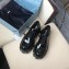 Prada Heel 6cm Patent Leather Derby Lace-ups Shoes Black 2019