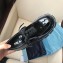 Prada Heel 6cm Patent Leather Derby Lace-ups Shoes Black 2019
