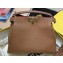 Fendi Romano Leather Peekaboo Iconic Mini Bag Brown