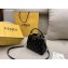 Fendi Star Studs Leather Peekaboo Iconic XS Mini Bag Black
