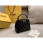 Fendi Star Studs Leather Peekaboo Iconic XS Mini Bag Black